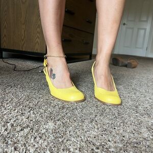 Yellow Women's Slingback Shoes